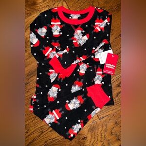 JAMMIES FOR YOUR FAMILIES CHRISTMAS PAJAMA SET Toddler Size 3t SANTA CLAUS NWT